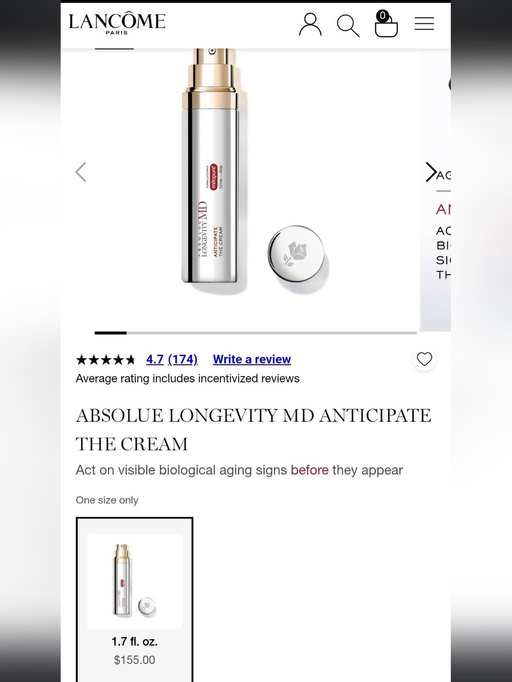 Lancome Anticipate Eye Cream